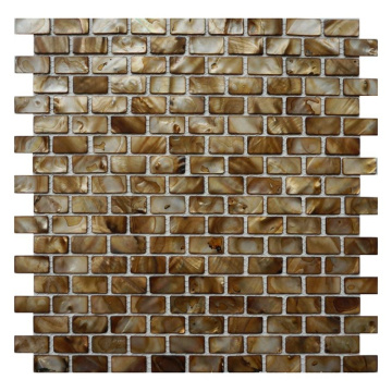 Glossy Bathroom Wall Decor Pieces Shell Mosaic Tiles on Mesh